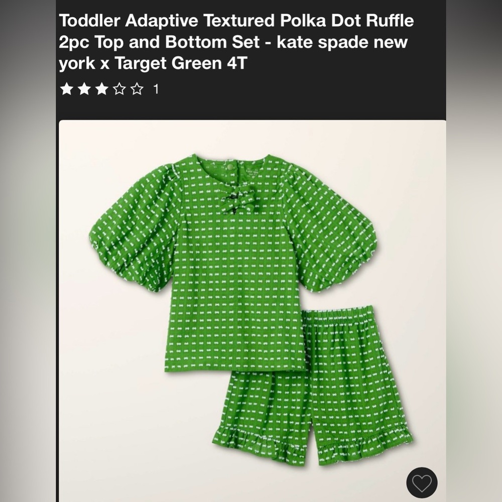 Green Polka Dot Ruffle Top and Shorts Set